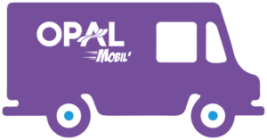 Logo OPAL Mobil', agence mobile, visibilité à travers le territoire, accompagnement au plus près des locataires et des collaborateurs, rencontre, communes, Aisne, mobilités