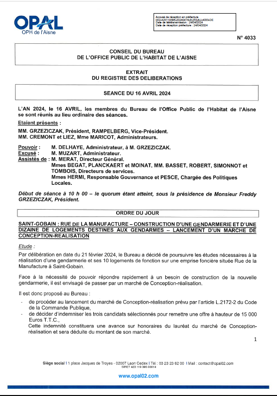 N° 4033 - St Gobain Constr. Gendarmerie