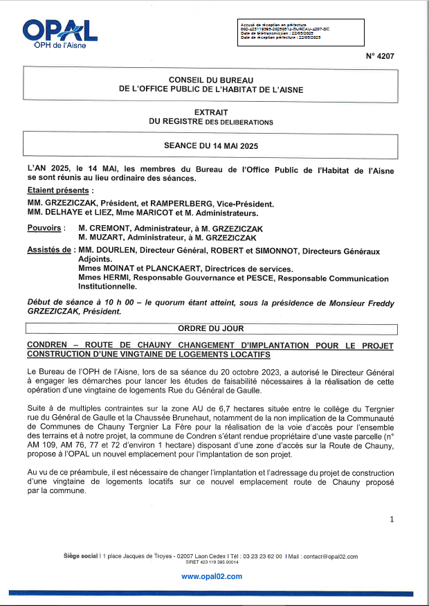N° 4207 - Condren - Changt implantation projet