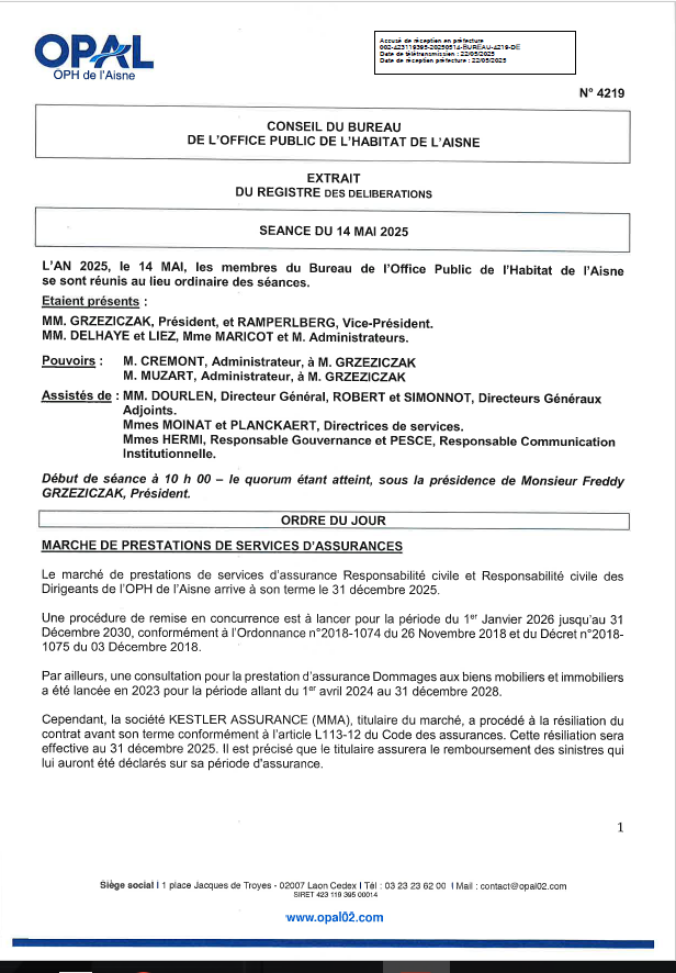 N° 4219 - Marché Assurances