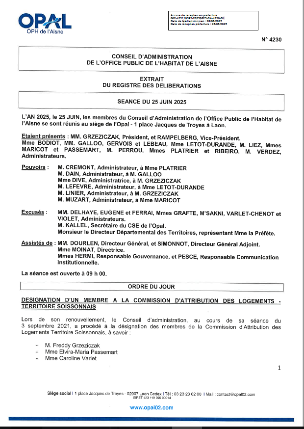 N° 4230 - Désignation membre CAL Ter. Soisson.
