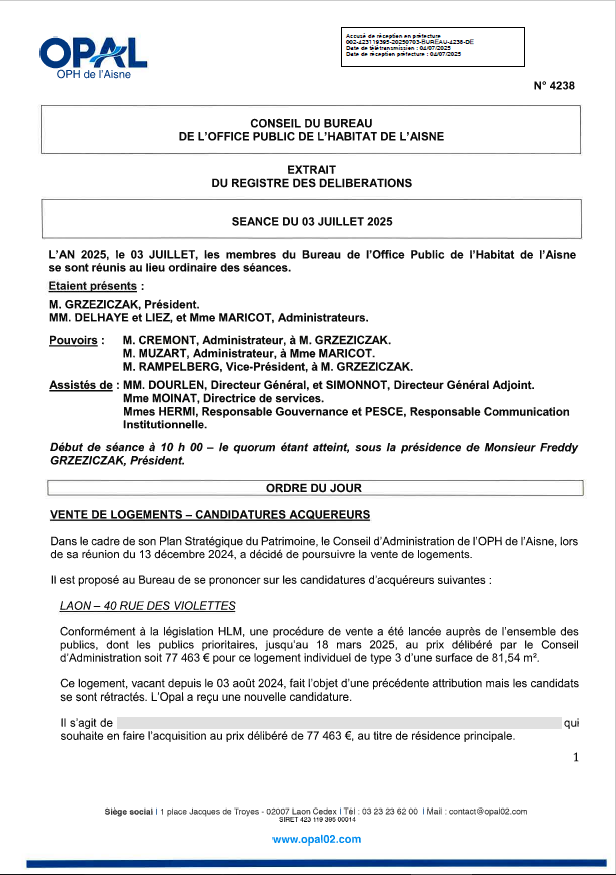 N° 4238 - Vente de logts