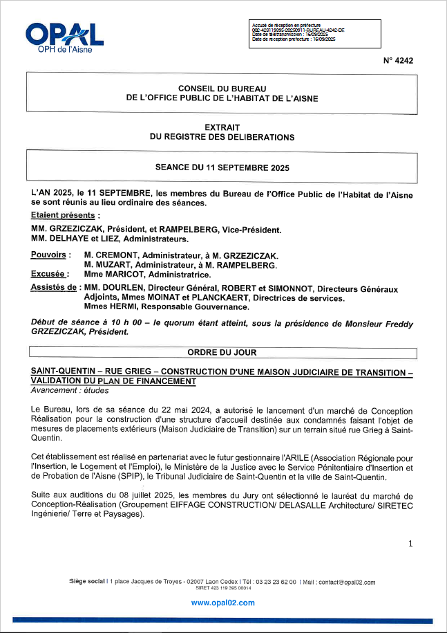 N° 4242 - St Quentin Mais. Judiciaire - PFin