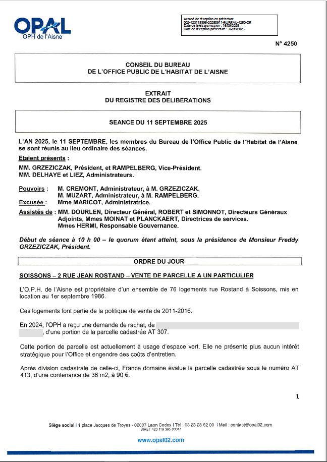 N° 4250 - Soissons 2 Rostand - Vente parcelle