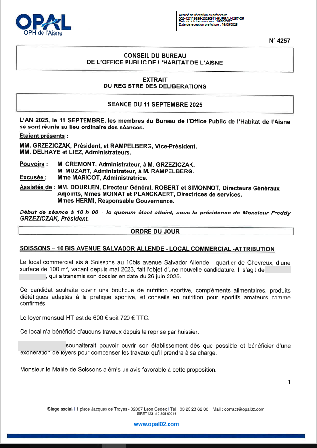 N° 4257 - Soissons - loc 10 bis Allende - Attribution