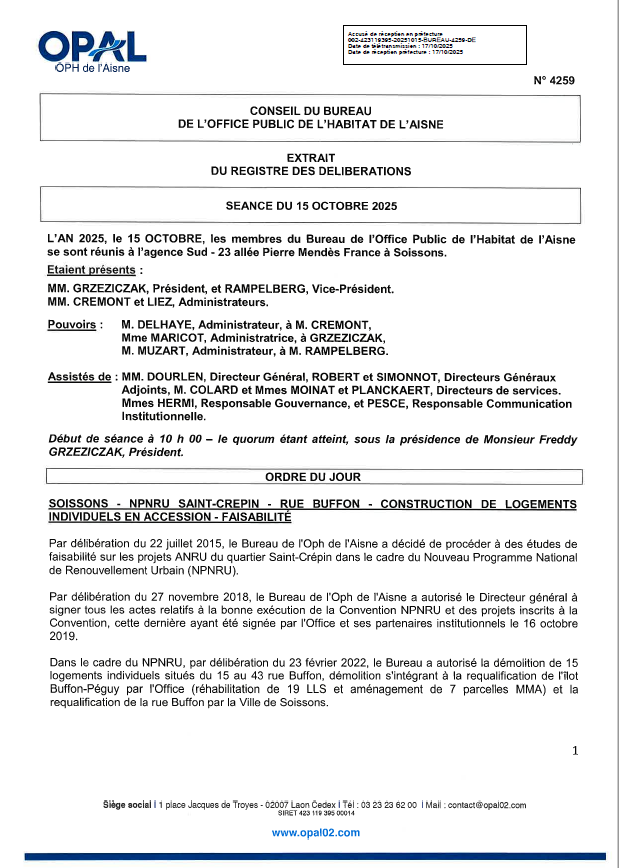 N° 4259 - NPNRU St Crépin - Buffon - Constr. lgts en accession