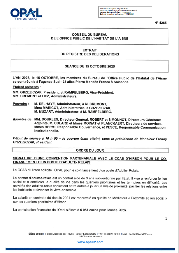 N° 4265 - Conv. Opal/CCAS Hirson 2026 - AR