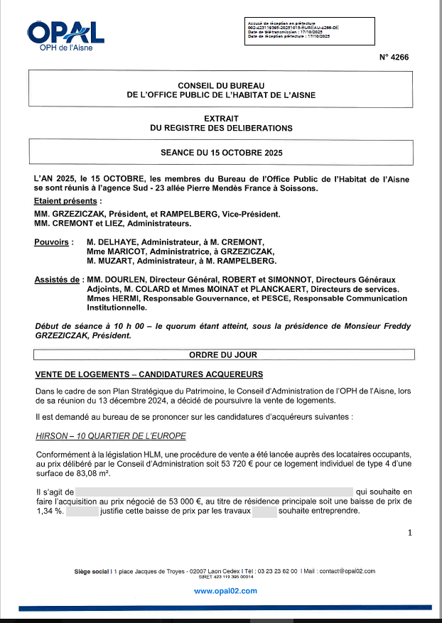 N° 4266 - Vente de logts - candidatures acquéreurs