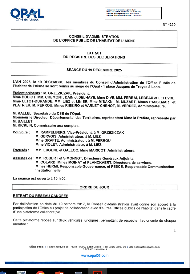 N° 4290 - Retrait du réseau Canopée