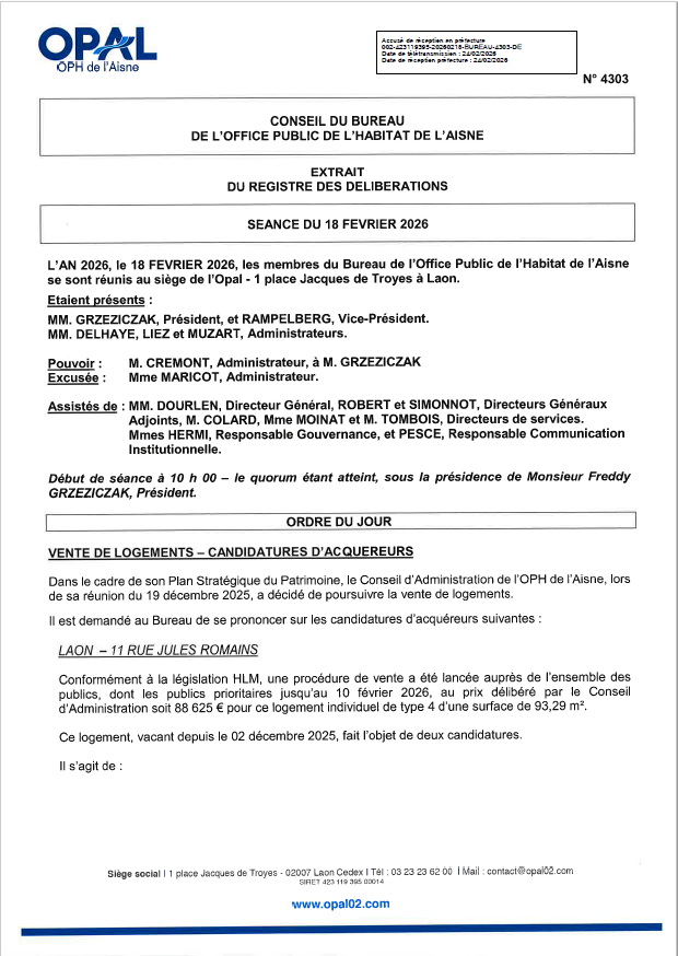 N° 4303 - Vente de logts