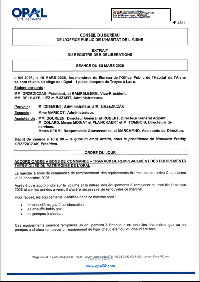 N° 4311 - Accord cadre Remplt équipts thermiques