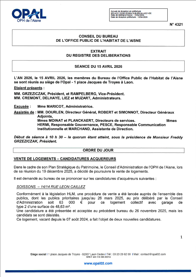 N. 4321 - Vente de logements