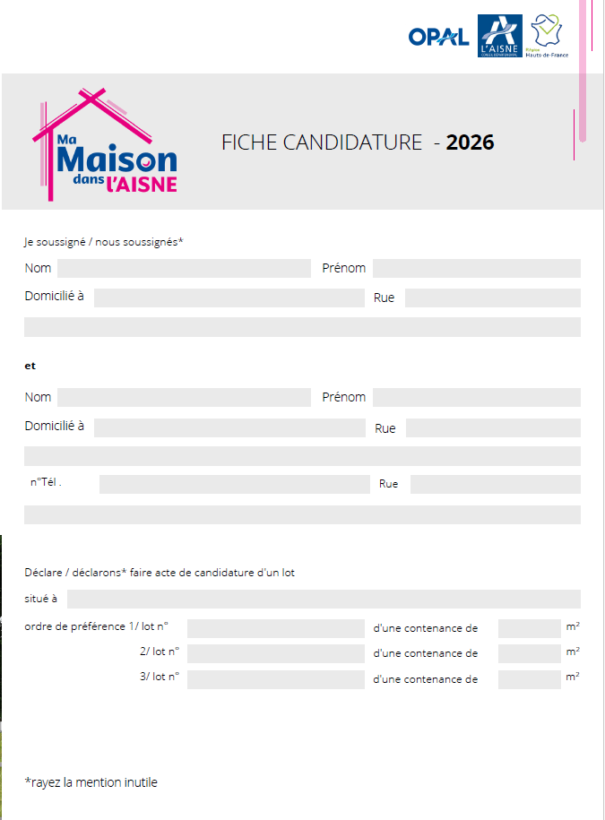 fiche candidature MMA 2026